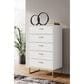 Ashley Socalle 5-Drawer Chest in Matte White and Gold, , large