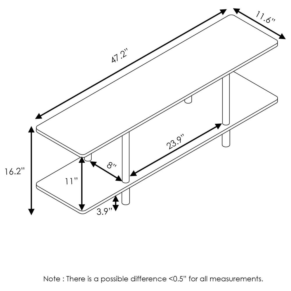HOMLUX Turn-N-Tube 2-Tier Wide Display Shelf in Espresso and Black, , large
