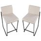 Lumisource Fuji High Back Counter Stool with Beige Fabric Cushion in Black (Set of 2), , large