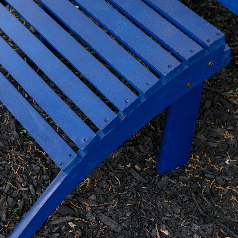 Linon Home Decor Adirondack Patio Ottoman in Blue, , large