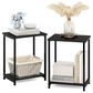 HOMLUX 2-Tier Metal Frame End Table with Open Shelf in Espresso and Black (Set of 2), , large