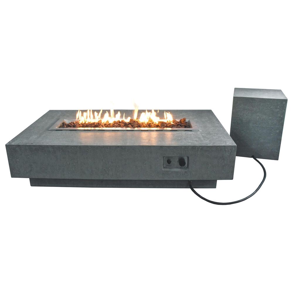 Elementi Fire Hampton Rectangle Natural Gas Fire Table in Gray, , large