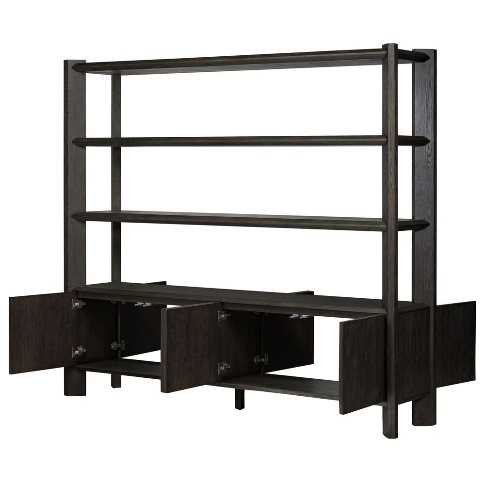 Four Hands Bolton Orwin Wide Bookcase in Smoked Black Oak, , large