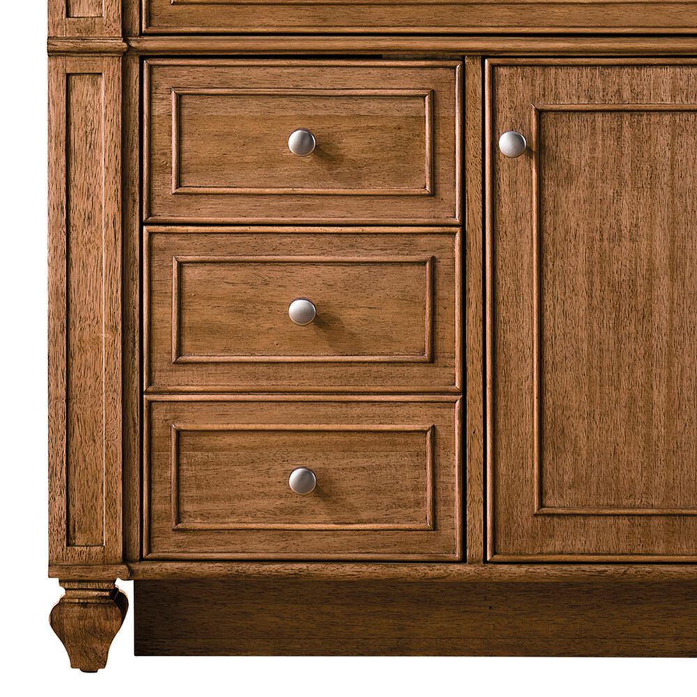 James Martin Vanities Bristol 36&quot; Single Bathroom Vanity in Saddle Brown with 3 cm Parisien Bleu Quartz Top and Rectangular Sink, , large