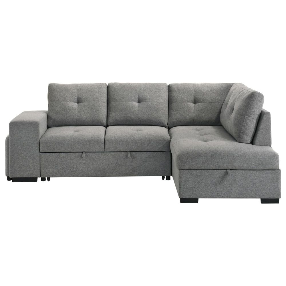 Coaster Roanne Fabric Upholstered Sleeper Sectional Sofa Grey, , large