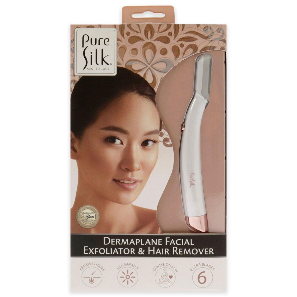 PureSilk Dermaplane Facial Exfoliator and Hair Remover in White, , large