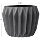 Creative Coop Round Fluted Planter in Matte Grey, , large
