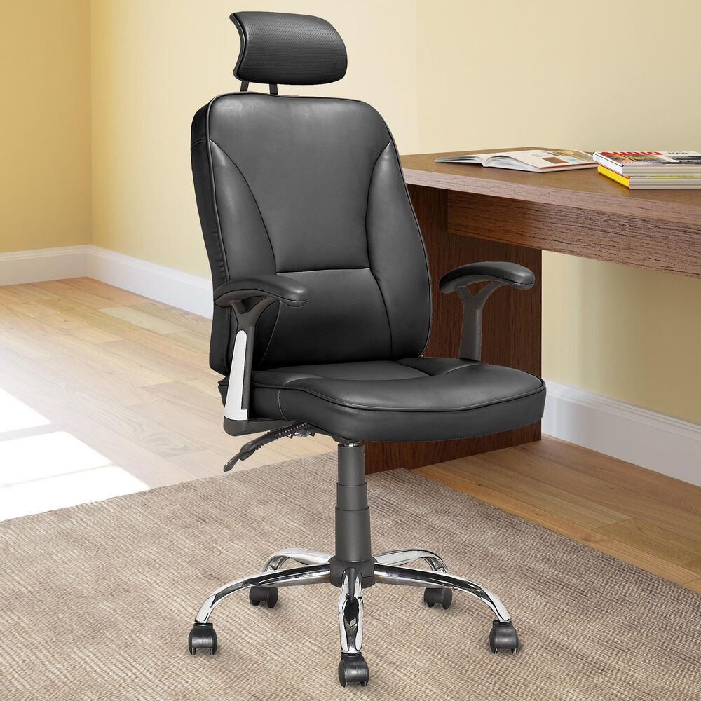 CorLiving Workspace Executive Office Chair in Black Leatherette, , large