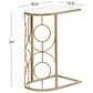 Maple and Jade Geometric End Table with Mirrored Glass Top in Gold, , large