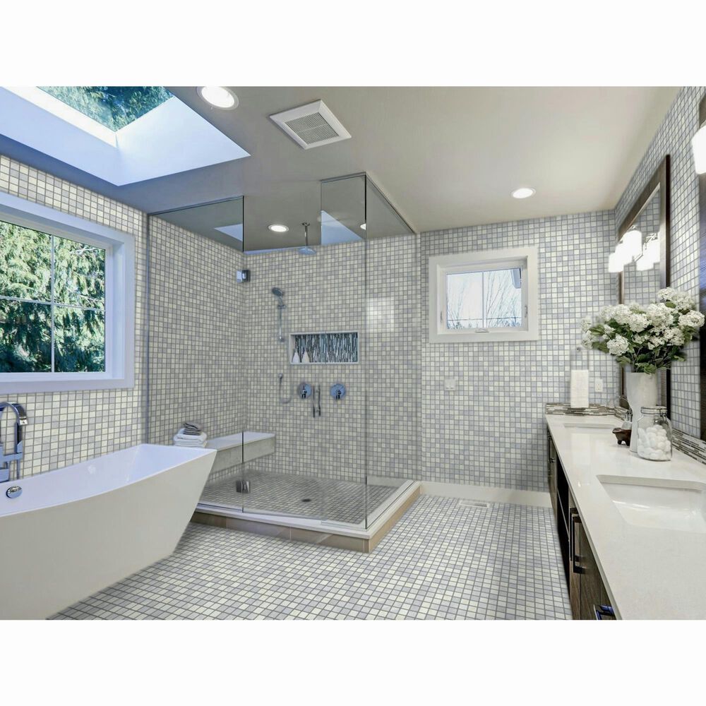 Emser Winter Frost 2&quot; x 2&quot; Square on 12&quot; x 12&quot; Marble Mosaic Sheet, , large