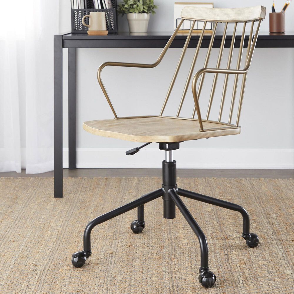 Lumisource Preston Office Chair in Black, Antique Copper and Whitewashed, , large