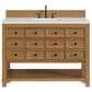 James Martin Malibu 48" Single Bathroom Vanity in Amber Birch with 3 cm Lime Delight Quartz Top and Rectangular Sink, , large
