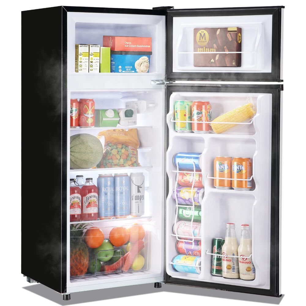 HOMLUX 4.5 Cu. Ft. Mini Upright Refrigerator with 1 Cu. Ft. Top Freezer in Silver, , large