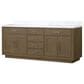 Lexora Home Abbey 80" Double Bathroom Vanity in Grey Oak with 2 cm White Carrara Marble Top and Rectangular Sinks, , large