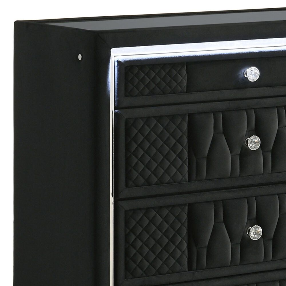 Pacific Landing Lorient Glam Dresser and Mirror in Black, , large