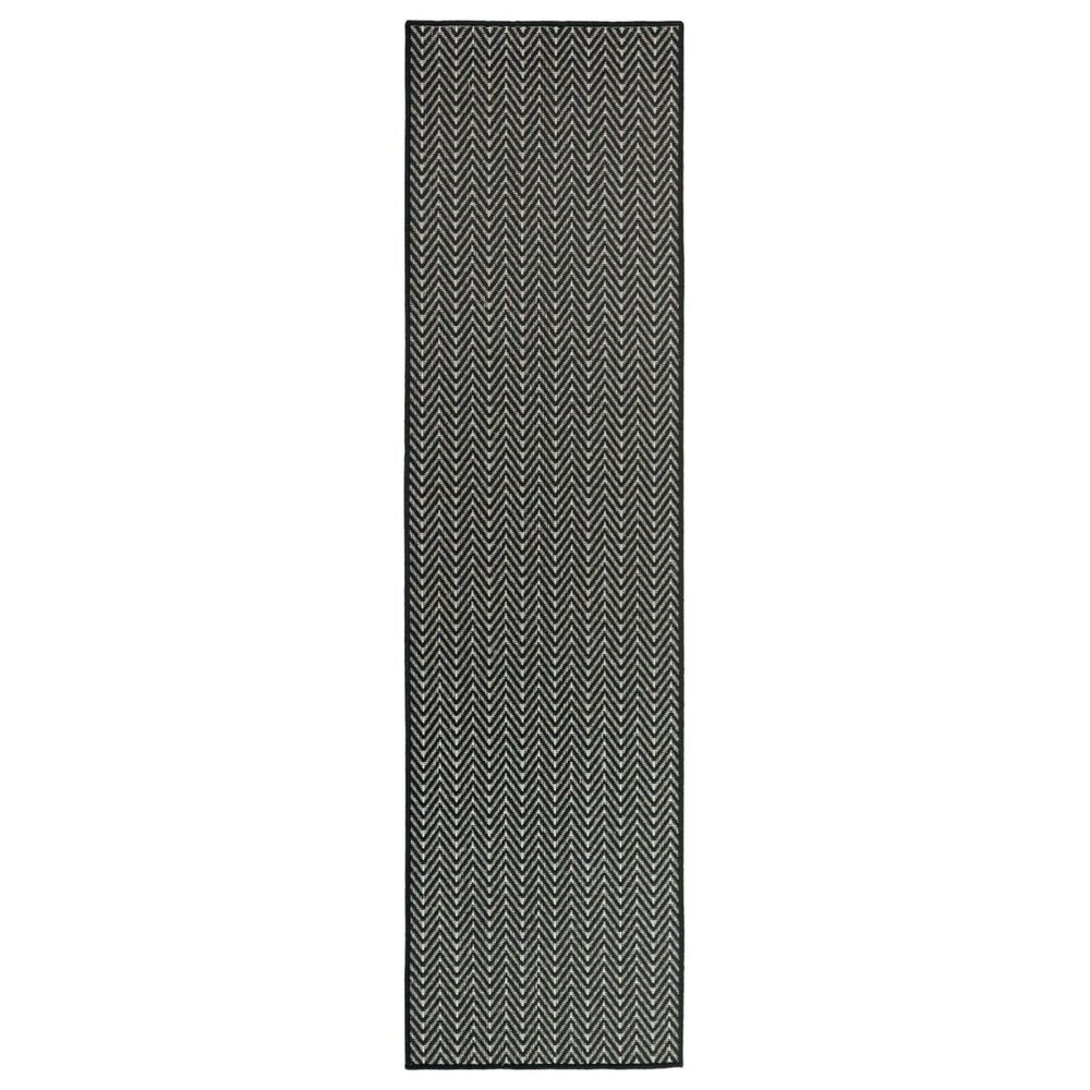Nourison Horizon HOZ02 Black 2&#39; x 6&#39; Indoor/Outdoor Runner, , large