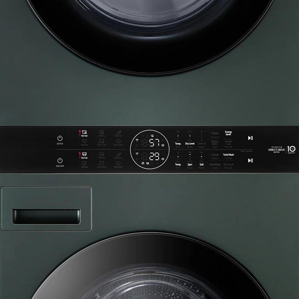 LG Single Unit Front Load WashTower with Center Control 4.5 Cu. Ft. Washer and 7.4 Cu. Ft. Electric Dryer in Nature Green, , large