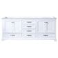 Lexora Home Dukes 80" Double Bathroom Vanity in White with 2 cm White Cultured Marble Top and Rectangular Sinks, , large