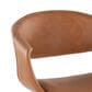 LumiSource Curvo Arm Chair with Camel Faux Leather Cushion in Whitewashed (Set of 2), , large