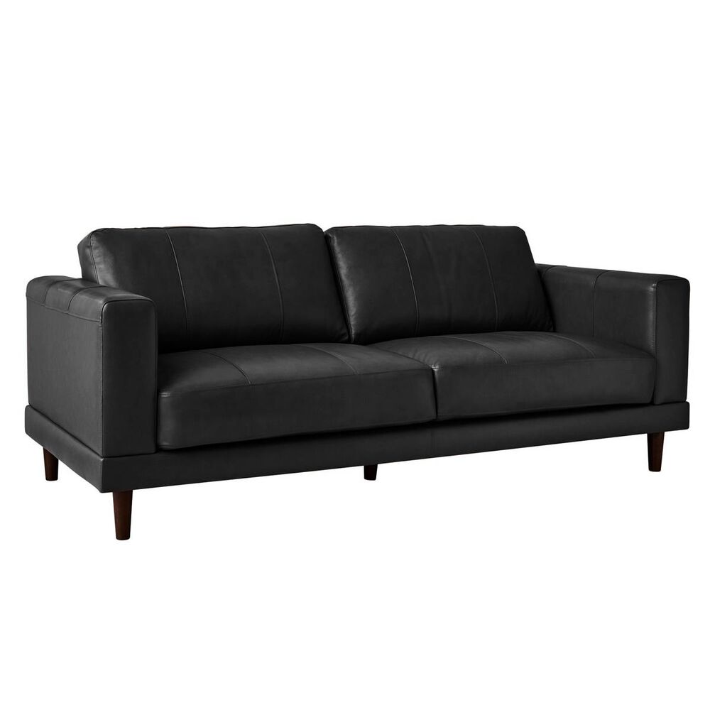 Mayberry Hill Hampton Leather Sofa in Fiero Charcoal, , large