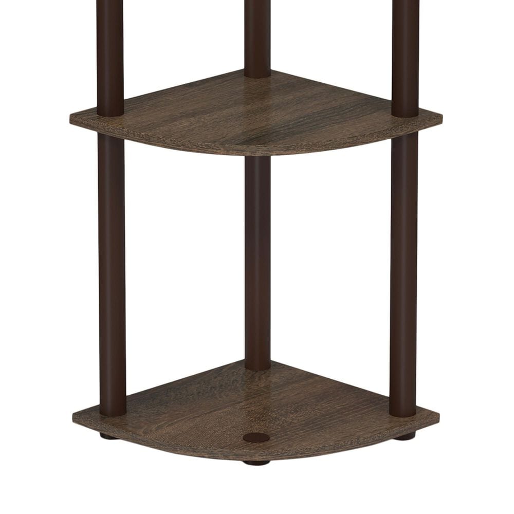 HOMLUX Turn-N-Tube 3-Tier Corner Bookshelf in Walnut and Brown, , large