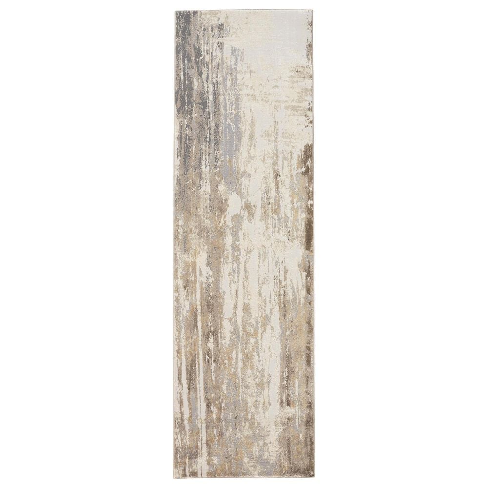 Feizy Parker 2"6" x 8" Gray and Beige Runner, , large