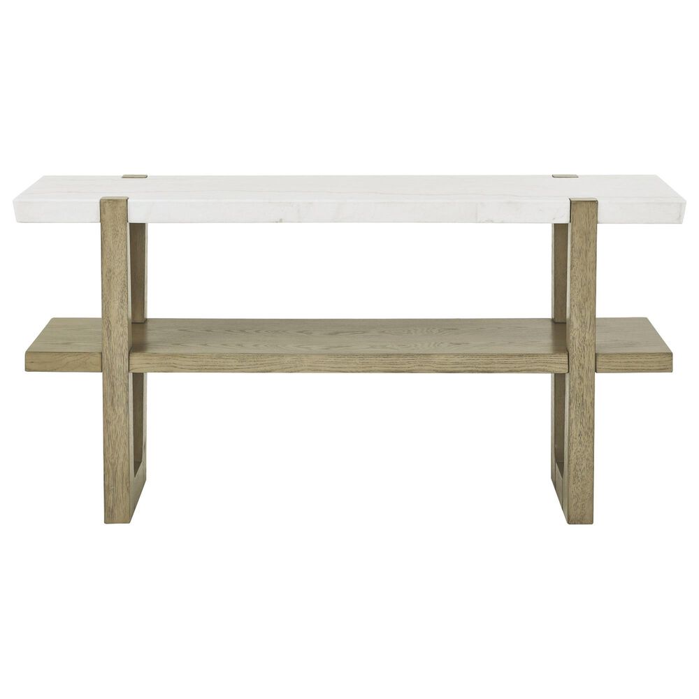 Steve Silver Perth Sofa Table in White and Weathered Sand, , large