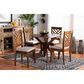 Baxton Studio Norah 5-Piece Dining Set in Grey/Walnut Brown, , large