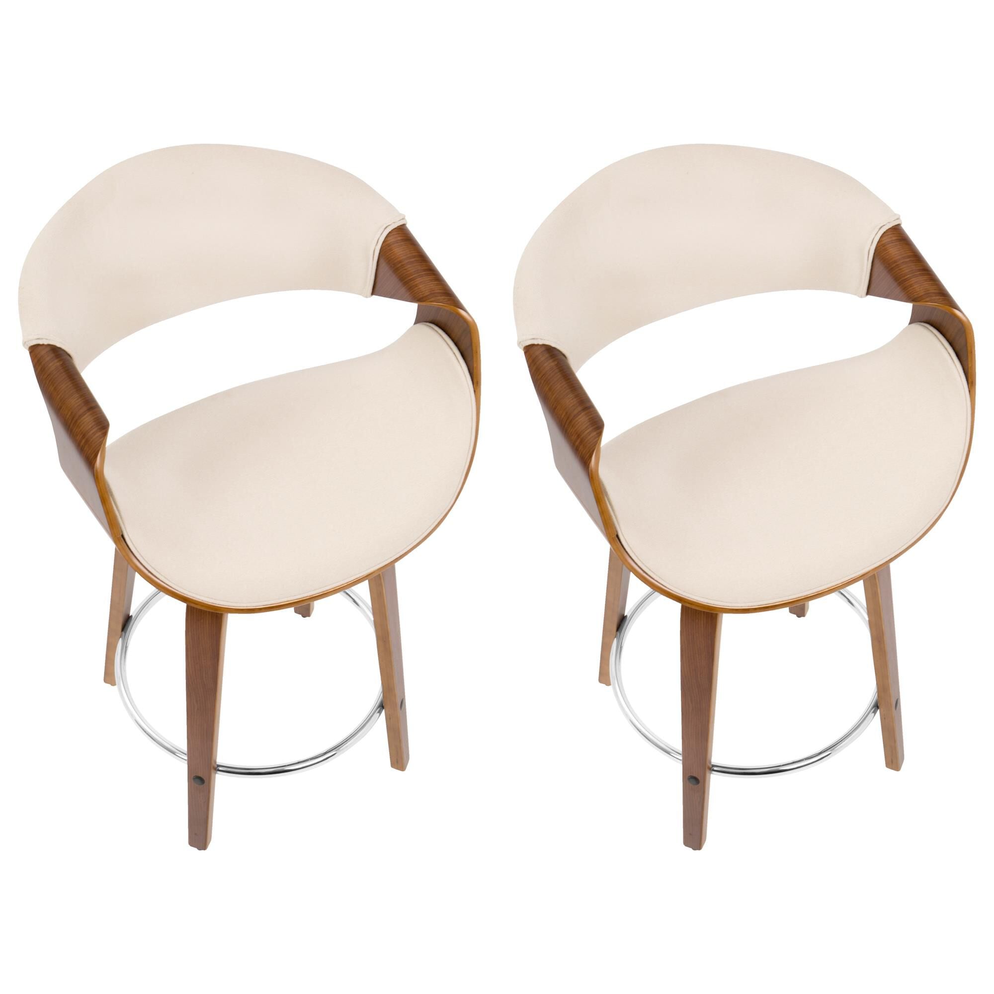 LumiSource Curvo 26" Swivel Counter Stool (Set of 2) - Thumbnail 2