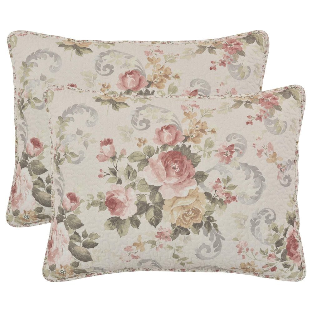 Royal Court Chablis 3-Piece Full/Queen Quilt Set in Rose Gold, , large