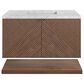 James Martin Vanities Marcello 36" Single Bathroom Vanity in Chestnut with 3 cm Eternal Jasmine Pearl Quartz Top and Rectangular Sink, , large