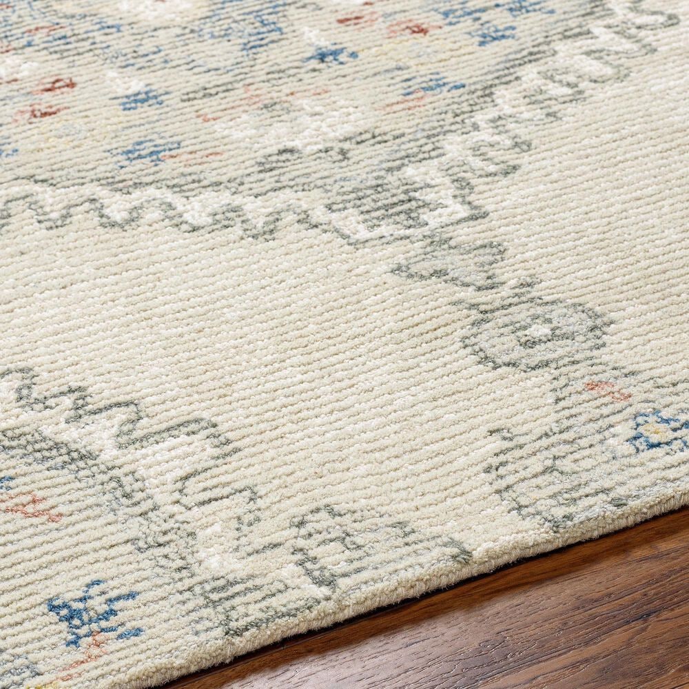 Surya Vivianne 5&#39; x 7&#39;6&quot; Ivory, Dusty Sage, Brick Red and Dark Blue Area Rug, , large