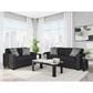 Ashley Jasmine Peaks Stationary Loveseat in Coal, , large