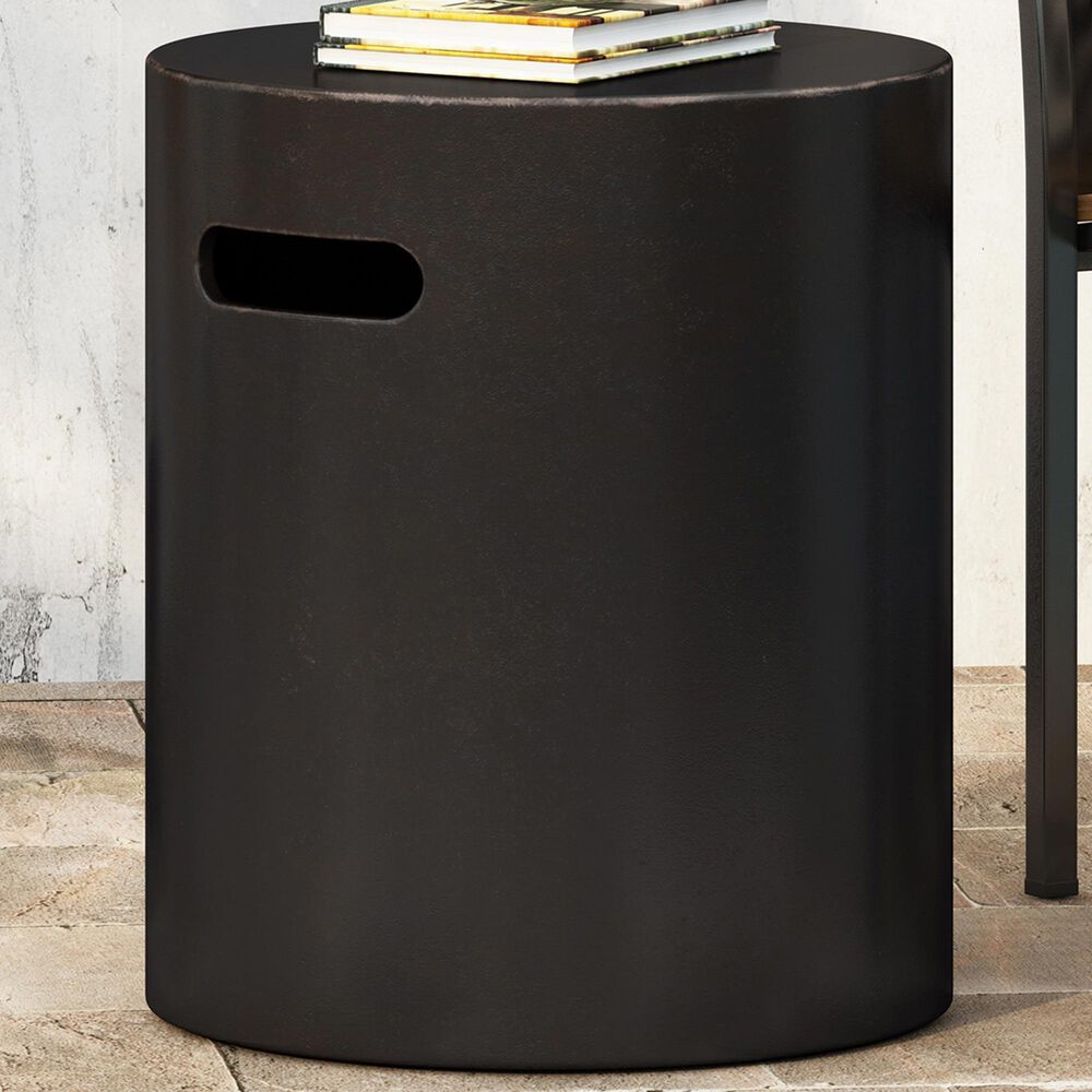 Hearth and Haven Outdoor Cylindrical Side Table with Integrated Handle Cutout in Copper, , large