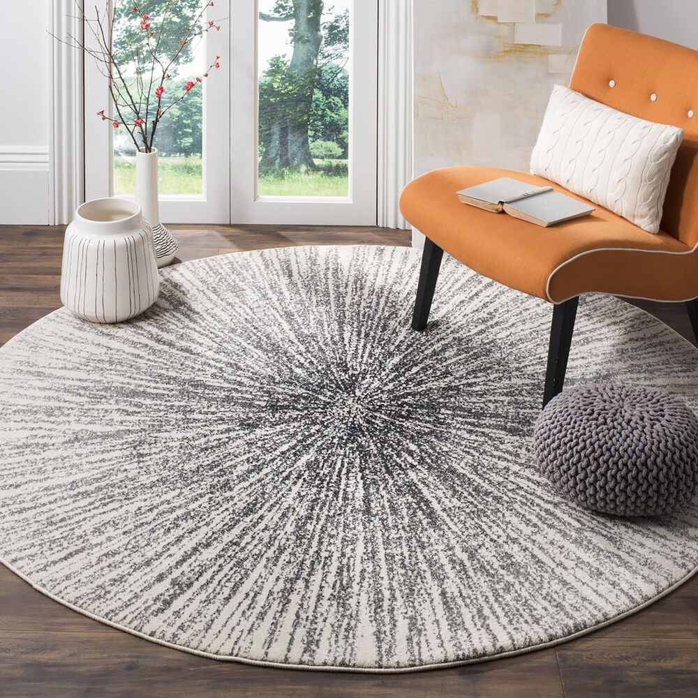 Safavieh Evoke EVK228K 3&#39; Round Black and Ivory Area Rug, , large