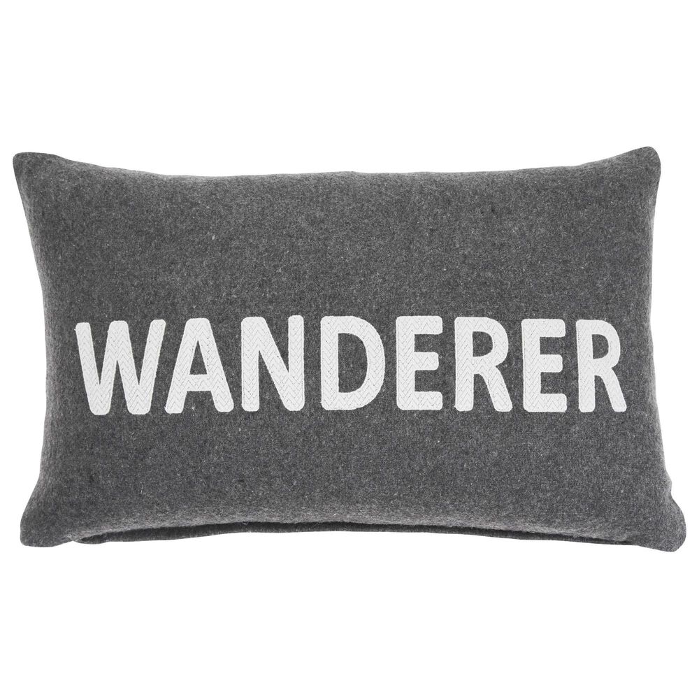 Signature Design by Ashley Wanderer 22" x 14" Throw Pillow in Charcoal and White, , large
