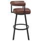 Blue River Magnolia 26" Swivel Counter Stool in Black Metal with Brown Faux Leather, , large