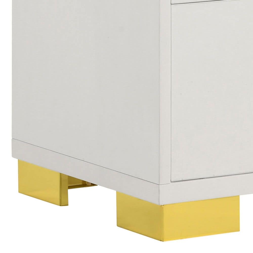 Pacific Landing Marceline 2-Drawer Nightstand in White and Gold, , large