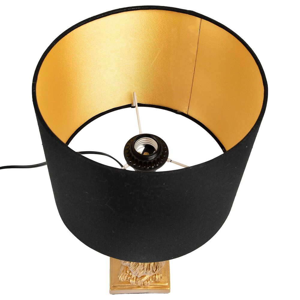 Creative Coop Resin Lion Table Lamp in Gold, , large