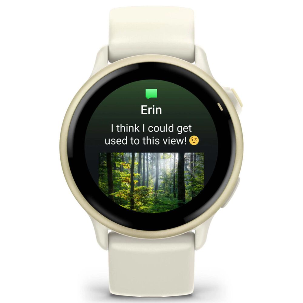 Garmin Vivoactive 6 Smartwatch 42mm Lunar Gold Aluminum Case with Bone Band, , large