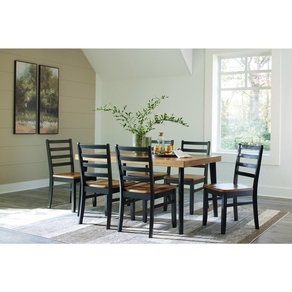 Ashley Blondon 7-Piece Rectangular Dining Set in Brown and Black, , large