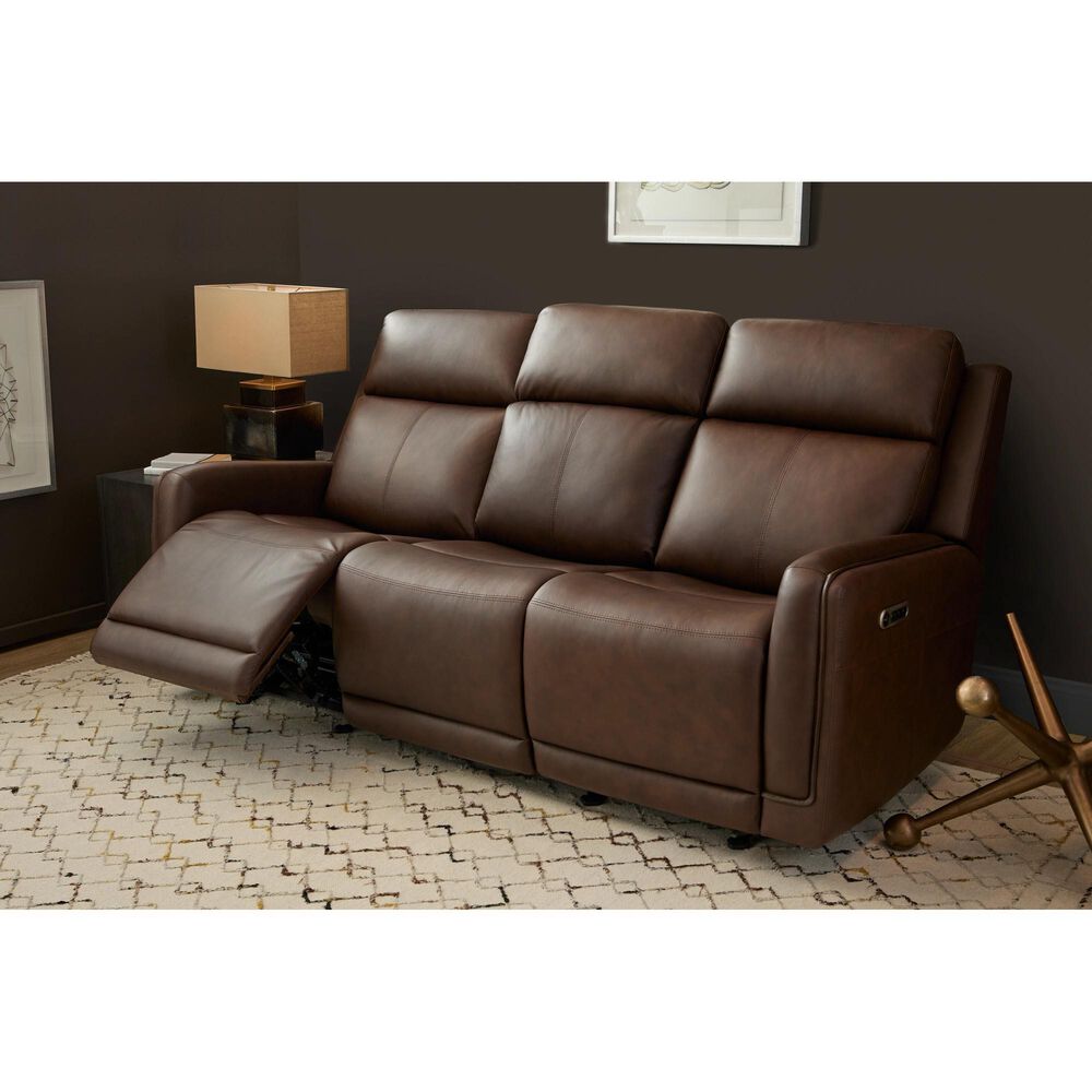 Flexsteel Alister Gliding Power Reclining Sofa with Headrest and Lumbar in Burnt Umber, , large