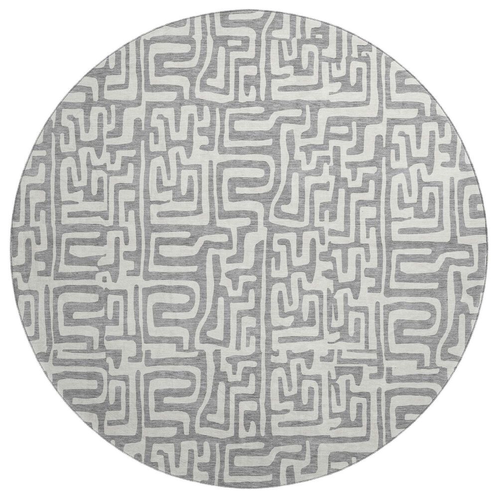 Dalyn Rug Company The Reserve TR1 Gray 8" Round Indoor/Outdoor Area Rug, , large