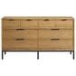 Hawthorne Furniture Newport 8-Drawer Dresser with Mirror in Natural Oak and Black, , large