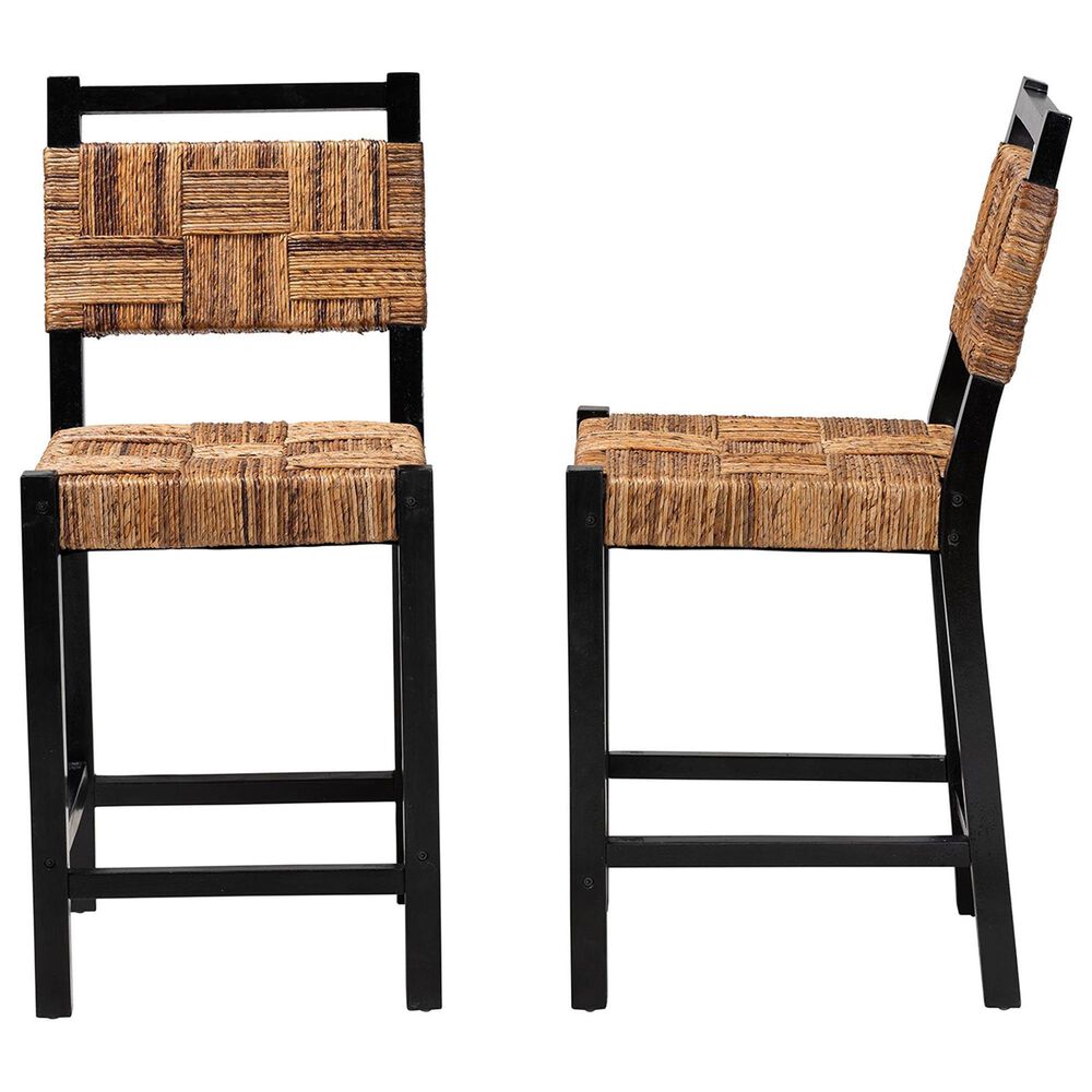 Baxton Studio Raniya Counter Stool in Natural Brown and Black (Set of 2), , large