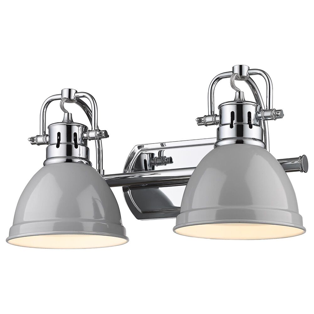 Golden Lighting Duncan 2-Light Bath Vanity in Chrome and Glossy Gray, , large
