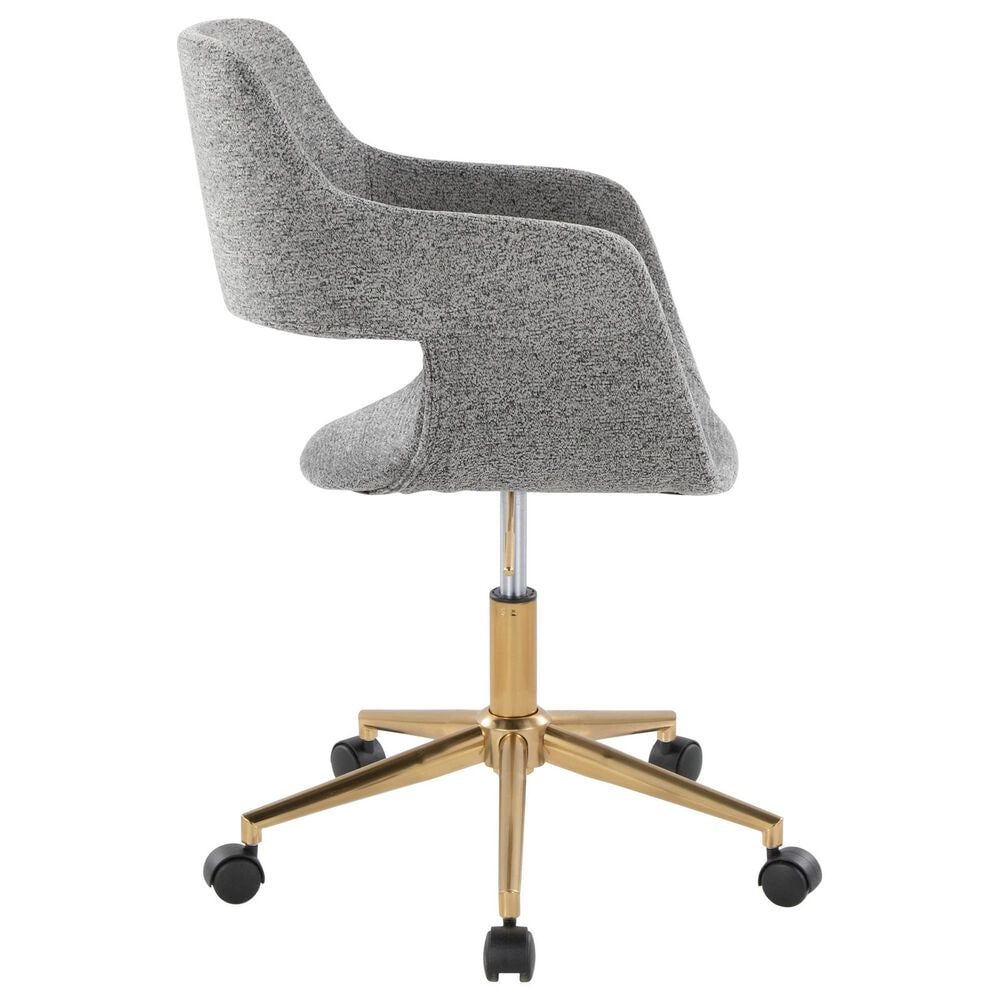Lumisource Margarite Task Chair with Grey Fabric Cushion in Gold, , large