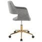 Lumisource Margarite Task Chair with Grey Fabric Cushion in Gold, , large
