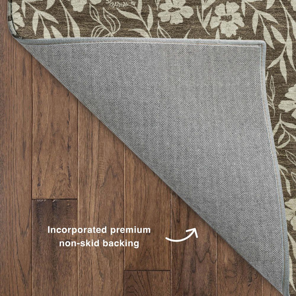 Dalyn Rug Company Soft Essentials Floral Chocolate 3' x 5' Indoor/Outdoor Area Rug, , large