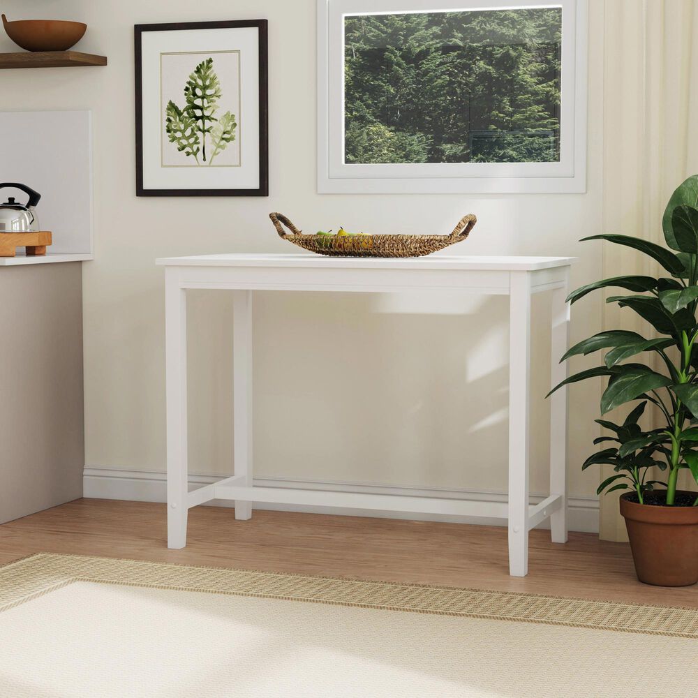 Linon Home Decor Claridge Counter Height Pub Table in Bright White - Table Only, , large